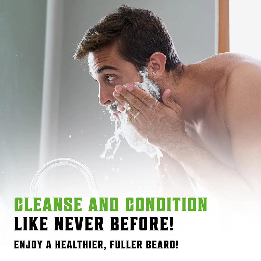 Beard Wash & Beard Conditioner Peppermint & Eucalyptus 34 Oz V7719