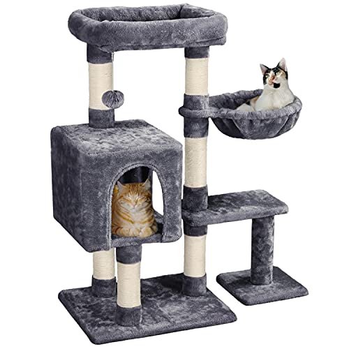 Light Gray 38in Cat Tree with Scratching Posts J4964