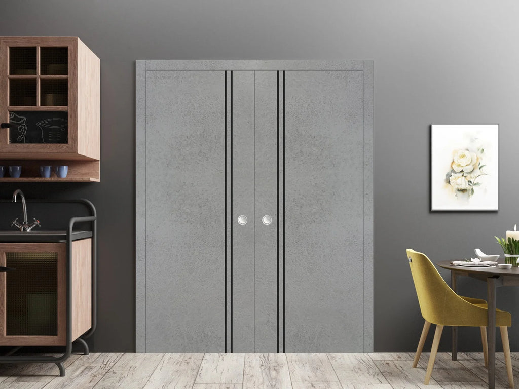 Sliding French Double Pocket Doors 48 x 84 inches Solid Wood Interior Doors B851027
