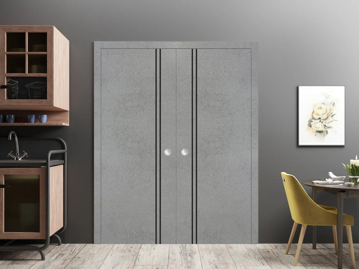 Sliding French Double Pocket Doors 48 x 84 inches Solid Wood Interior Doors B851027