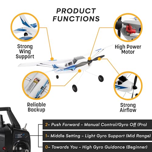 4 Channel Stunt Flying RC Plane, 20" Wing Span, EPP Foam W372113