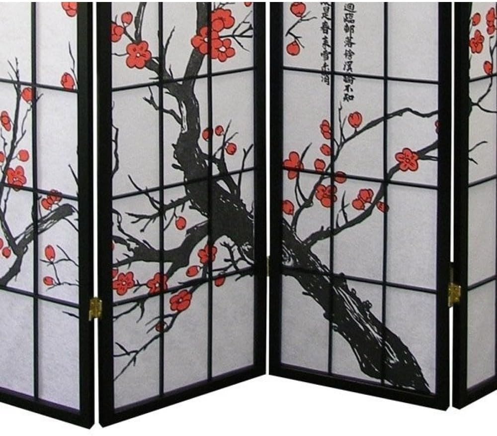 4-Panel Folding Shoji Screen Room Divider Z657659