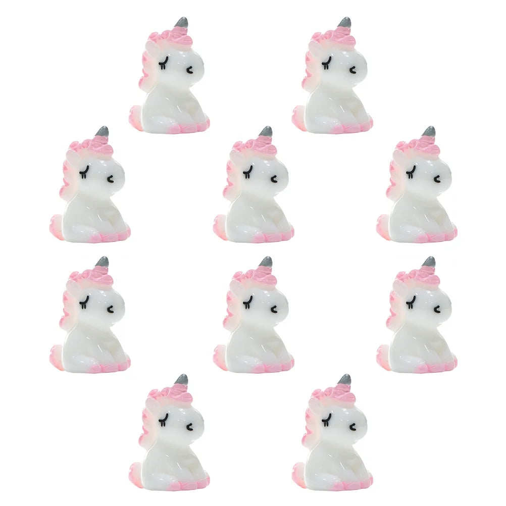 10pcs Miniature Unicorn Figurine J1537