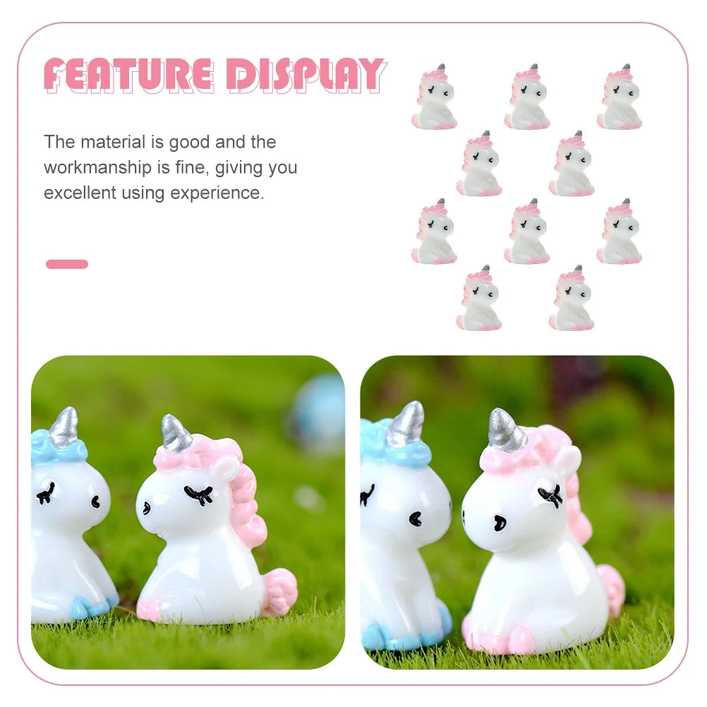 10pcs Miniature Unicorn Figurine J1537