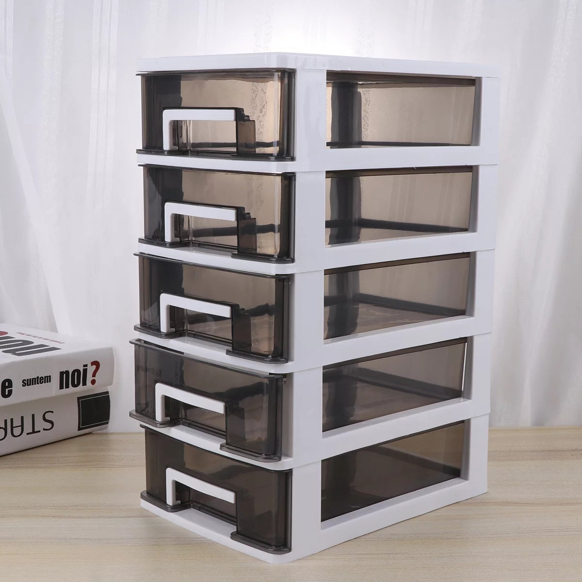 White Four-layer Plastic Storage Cabinet O715019