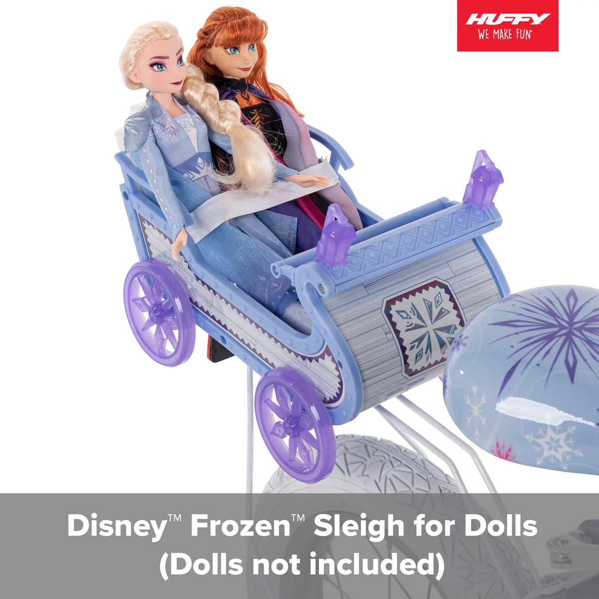 12 in. Bike with Doll Carrier Sleigh, White and Purple K734363