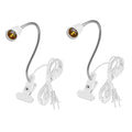 Aluminum Wire Neck Clip Light Socket 2-Pack Desk Clamp Lamp Holder Adjustable Light Stand With Switch 6.8ft Cable E26/E27 Clip Lamp Fixture I697519
