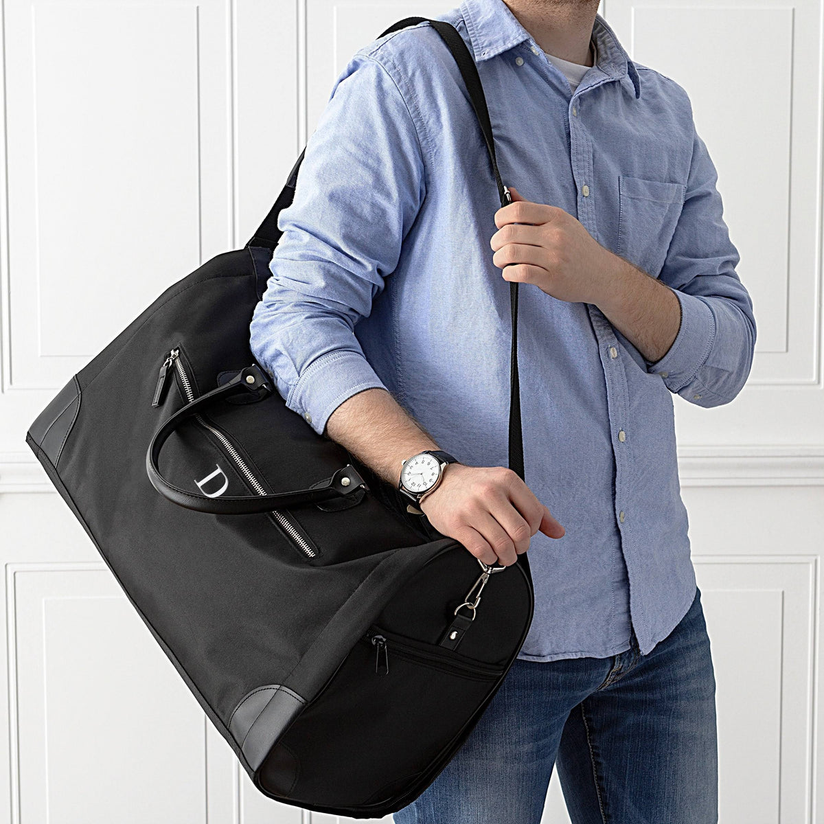 Black Microfiber Convertible Garment Bag N985742