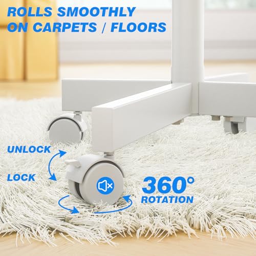 Mobile TV Cart for 23-60 Inch TVs, Height Adjustable Rolling Floor Stand with Wheels, Max VESA 400x400mm T962