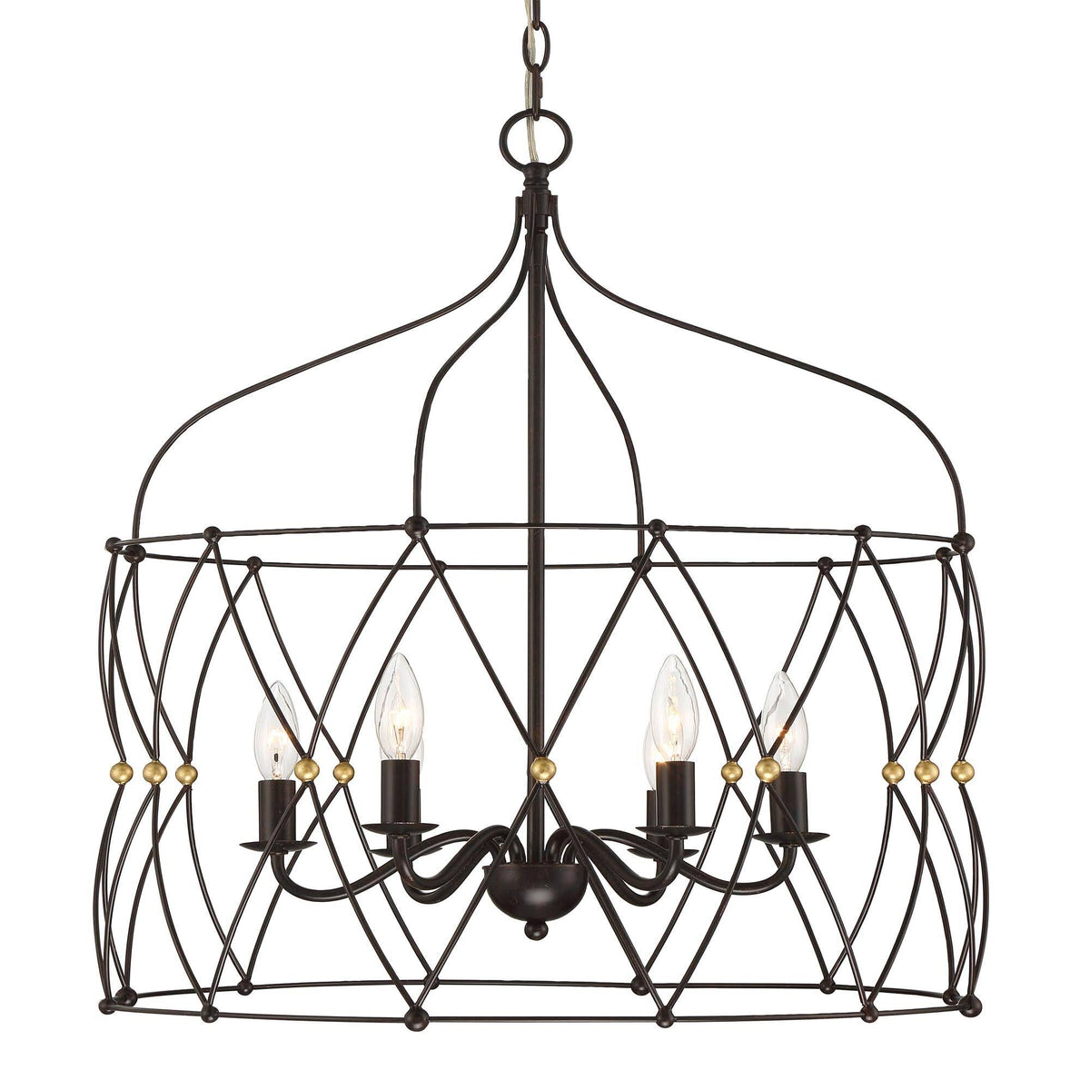 6 Light Antique Gold Lantern X595