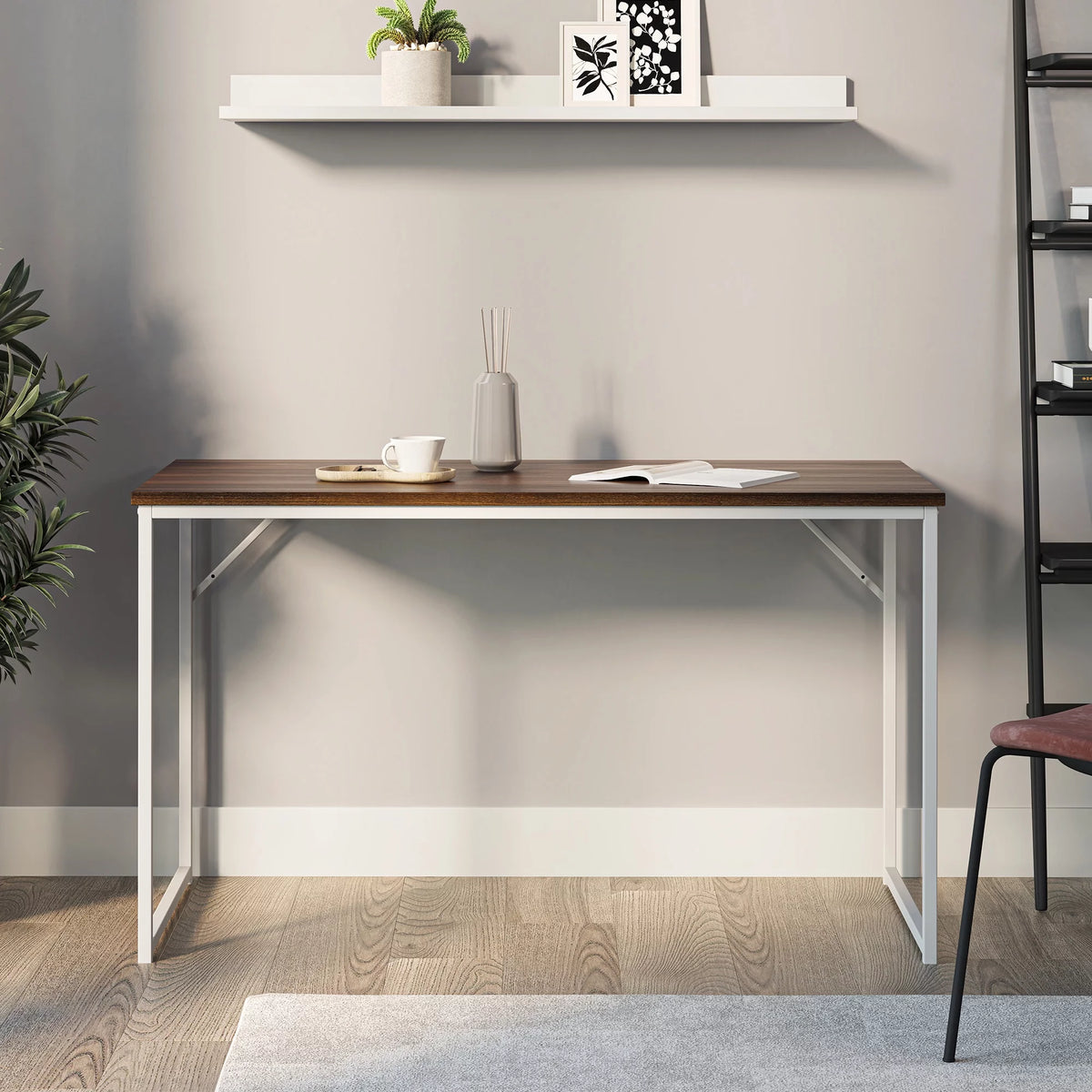 Computer Desk with White Frame H75297