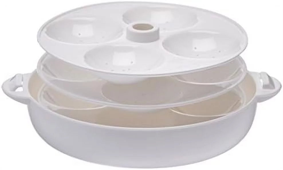 White 12 Idli Microwave Maker and Steamer T354756