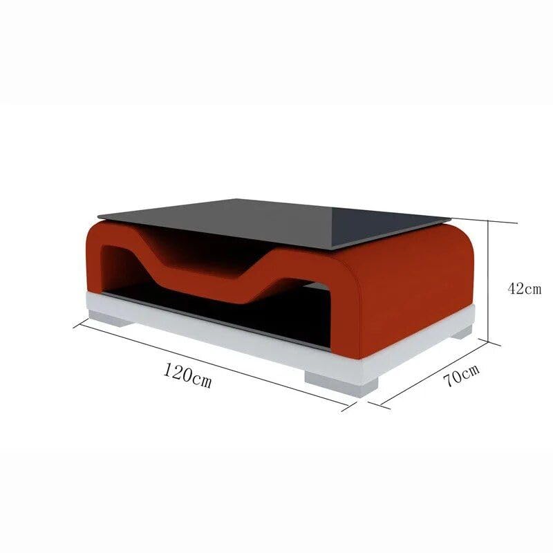 U-Shaped Leather Sofa with Bluetooth Speaker, USB, LED Light, Coffee Table and TV Stand Black/Warm White V9864