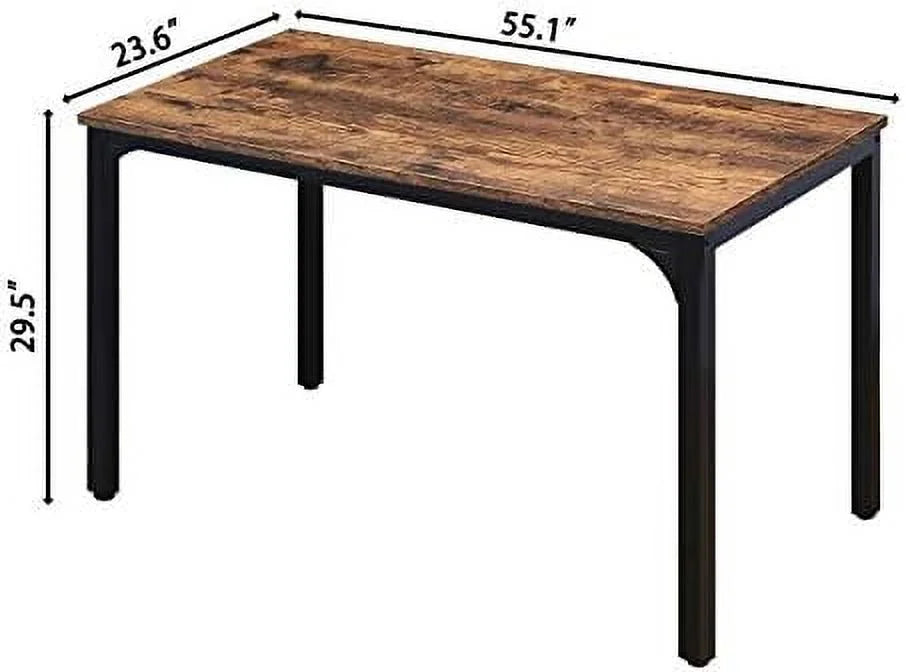Industrial Dining Table with Adjustable Footpad 47.2''L x 23.6''W x 29.5''H Rustic Brown L245695