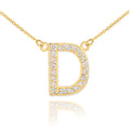 14K Gold Diamond Initial Necklace, 20" J19846