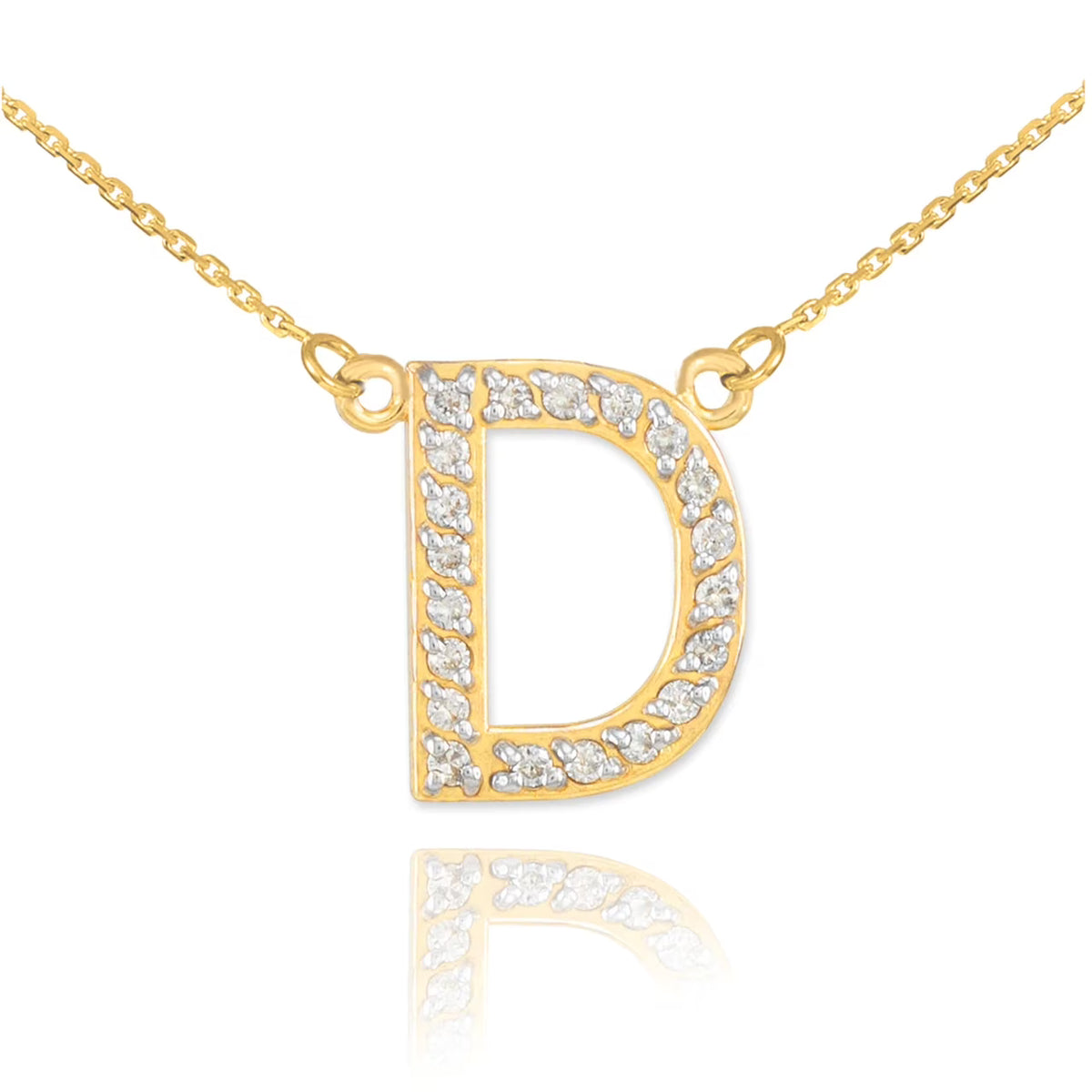 14K Gold Diamond Initial Necklace, 20" J19846