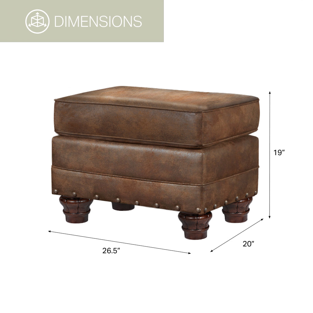 Ottoman with Nail Head Accents Y47029