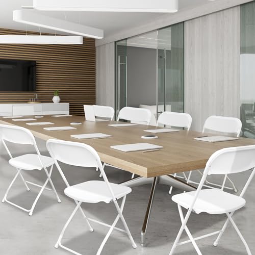 4 Pack White Plastic Folding Chair H909874