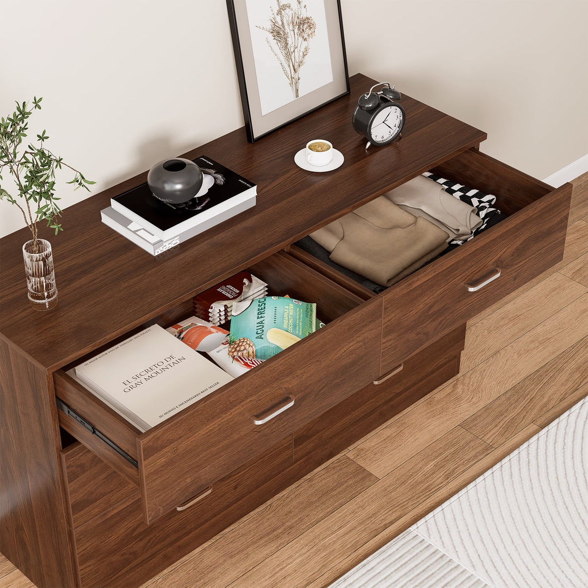 White 6 Drawer Wood Double Dresser Z3402