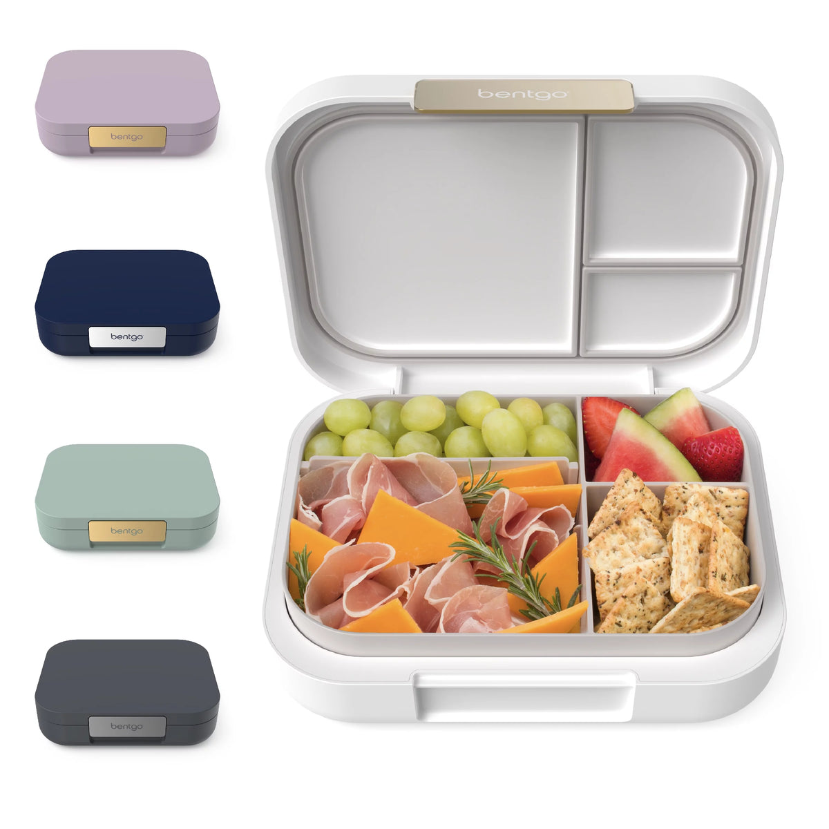 Leak-Resistant 4-Compartment Bento-Style Lunch Box, BPA-Free (Dark Gray) Q664