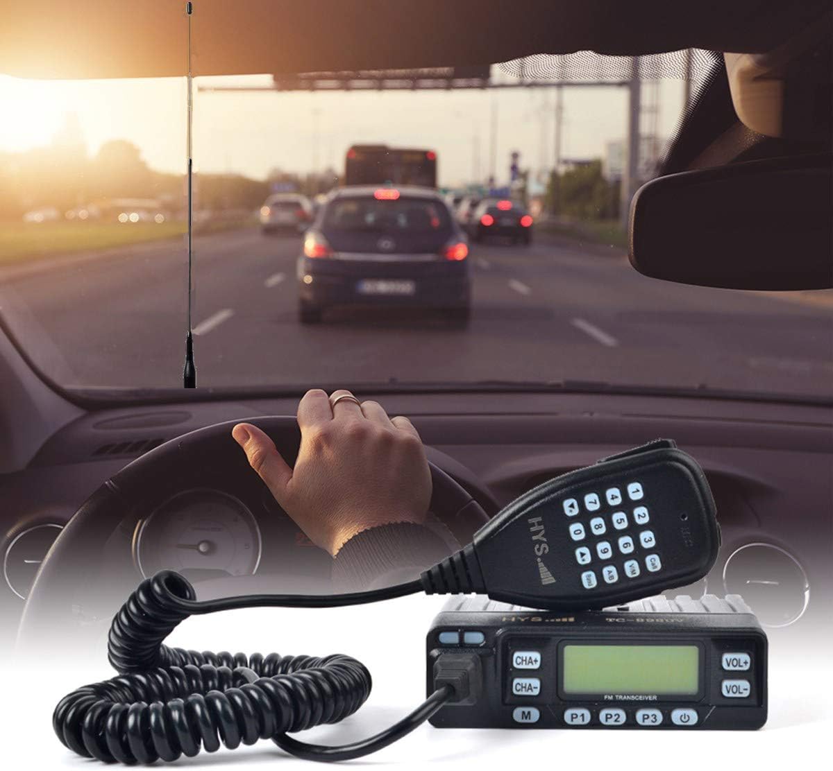 25W Dual Band VHF/UHF Mobile Transceiver with Magnetic Mount and Antenna O974