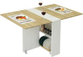 Folding Dining Table with 6 Wheels and 2 Storage Racks N908