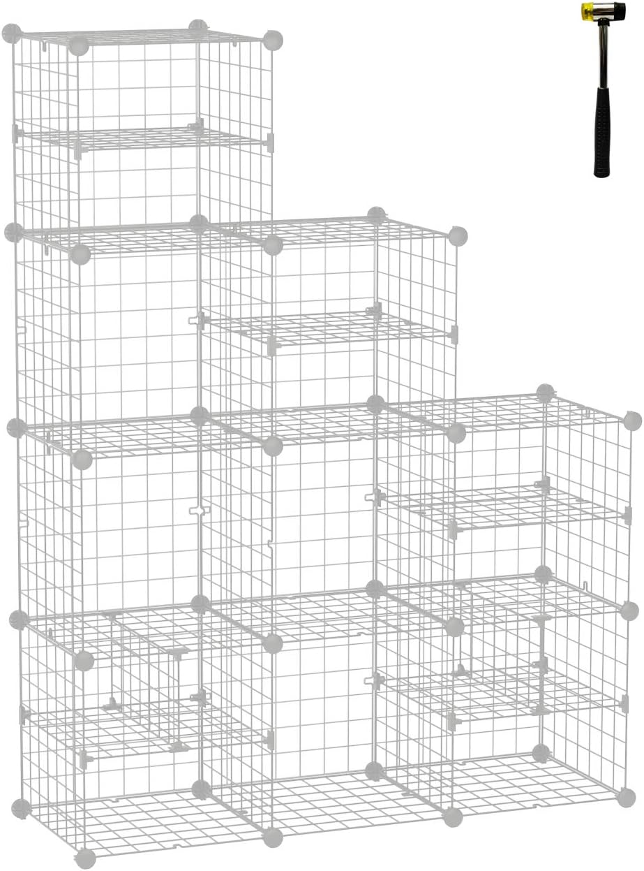 White Pack of 2 Wire Cube Storage Organizer Y760337