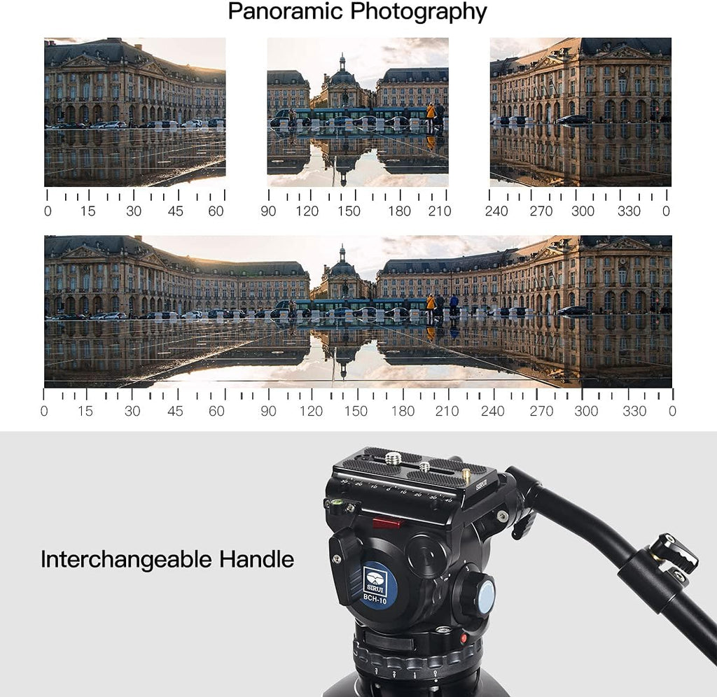 Aluminum Video Camera Tripod Kit with Fluid Head, Max Loading 13.2LB, Max Height 55.1 K33665