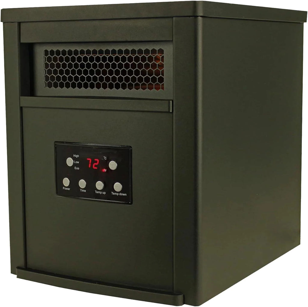 1500W Portable Electric Infrared Quartz Space Heater with Remote Control Black 2 Pack F334866