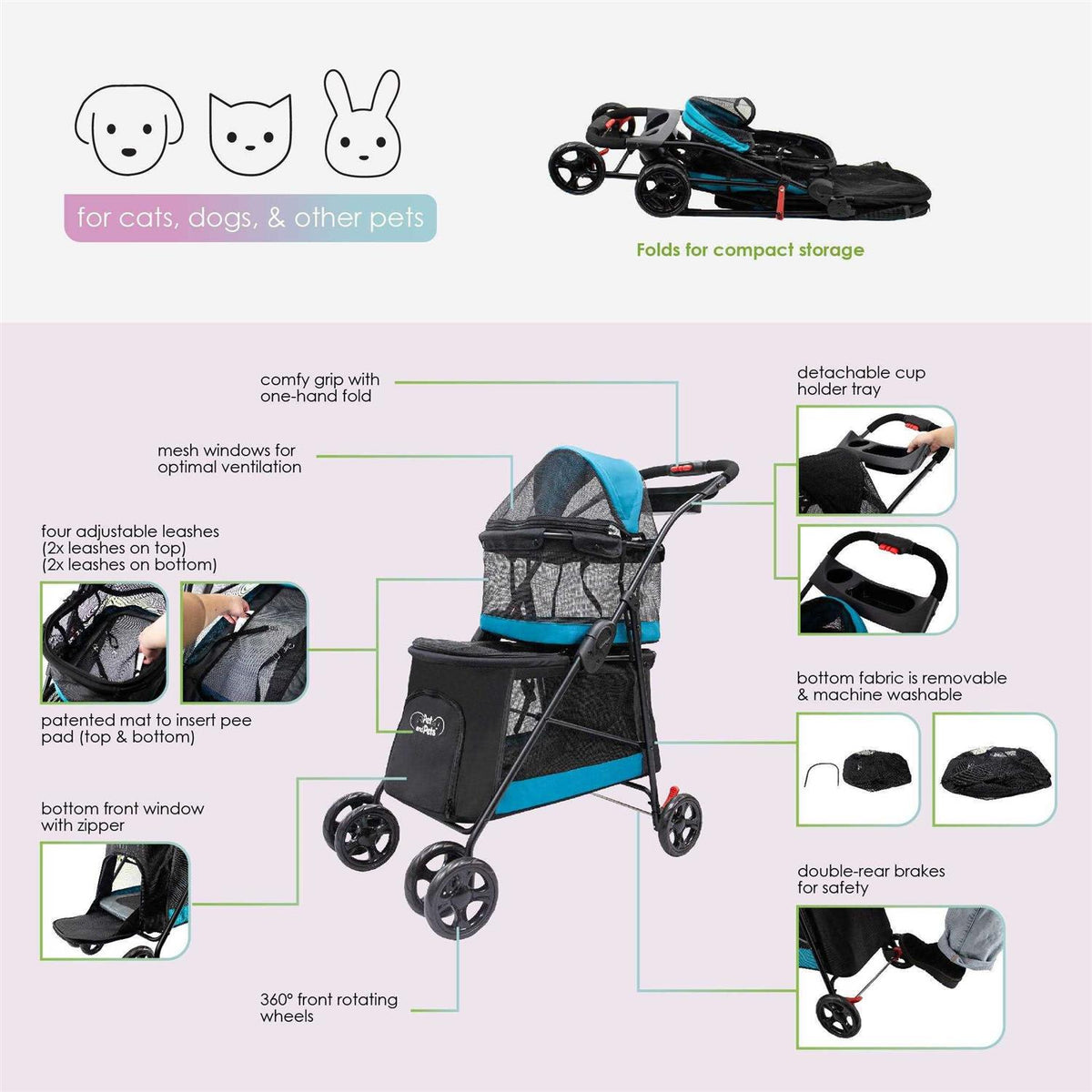 Double Decker Pet Stroller V391568