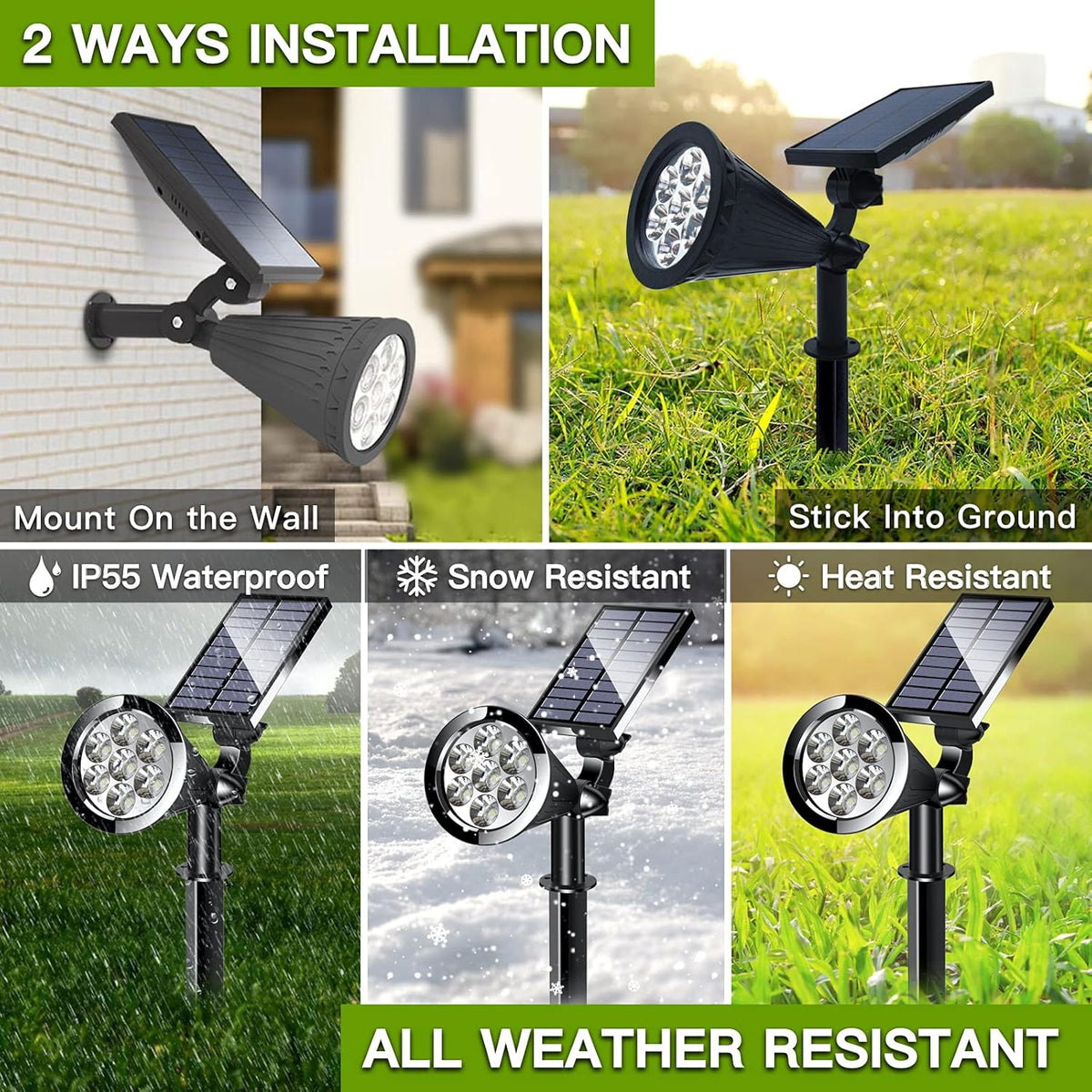 Solar Spotlight Multi-Color Solar Garden Lights 4 Pack B646443