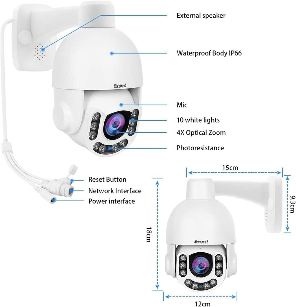 5MP PTZ POE Security Camera with 5X Optical Zoom I101229