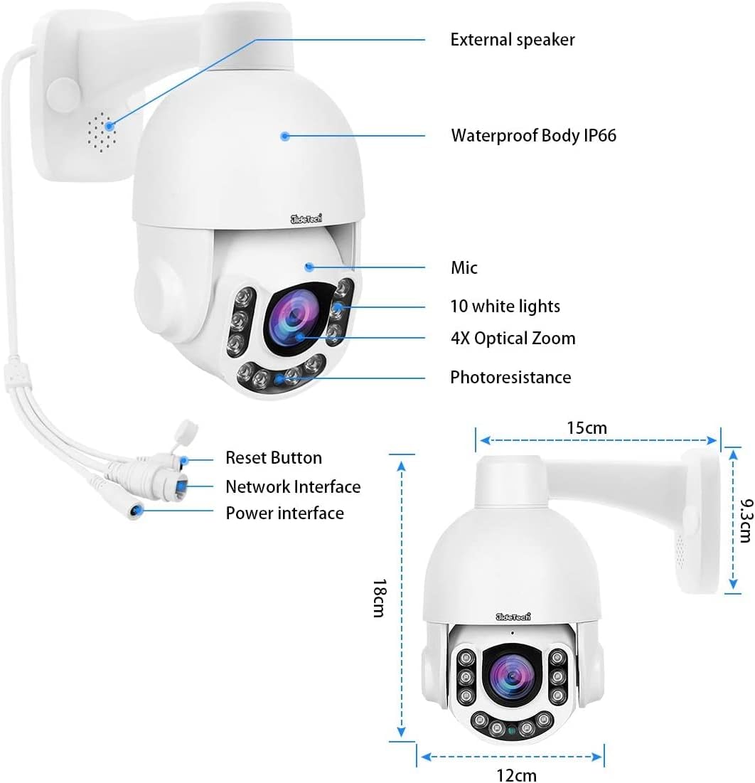 5MP PTZ POE Security Camera with 5X Optical Zoom I101229