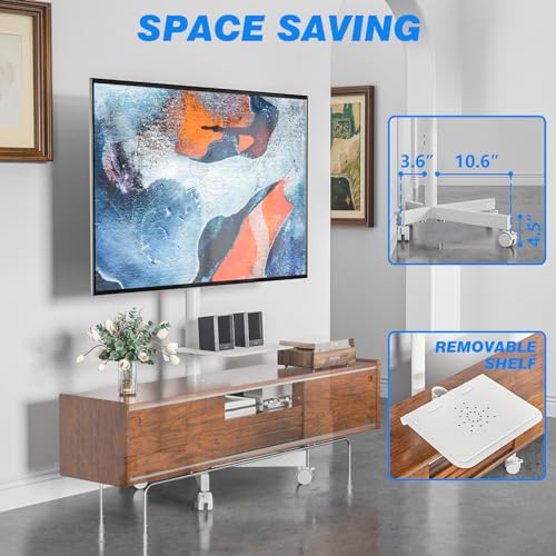 Mobile TV Cart for 23-60 Inch TVs, Height Adjustable Rolling Floor Stand with Wheels, Max VESA 400x400mm T962