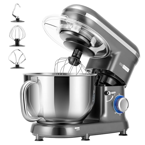 650W 6 Quart Tilt-Head Stand Mixer with Beater, Dough Hook and Wire Whip H307