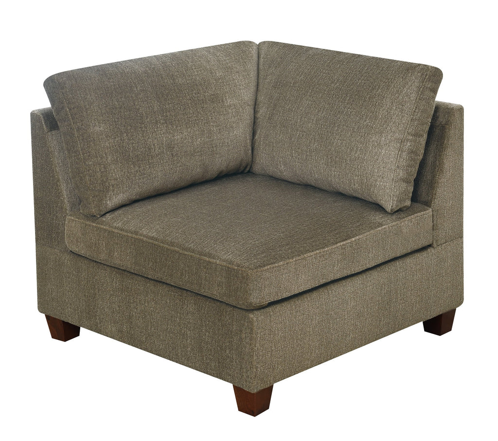 Tan Chenille Fabric Modular Sectional Sofa Set with Ottoman J291