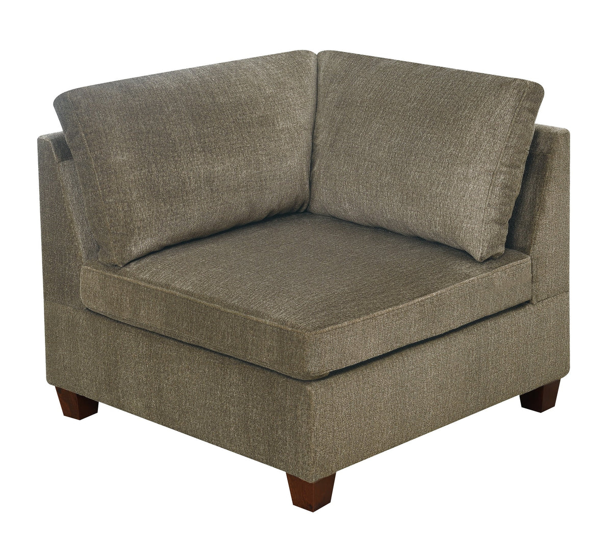Tan Chenille Fabric Modular Sectional Sofa Set with Ottoman J291