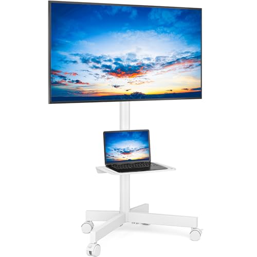 Mobile TV Cart for 23-60 Inch TVs, Height Adjustable Rolling Floor Stand with Wheels, Max VESA 400x400mm T962