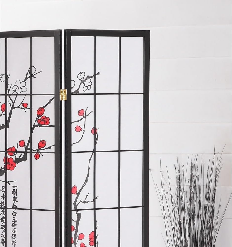 4-Panel Folding Shoji Screen Room Divider Z657659
