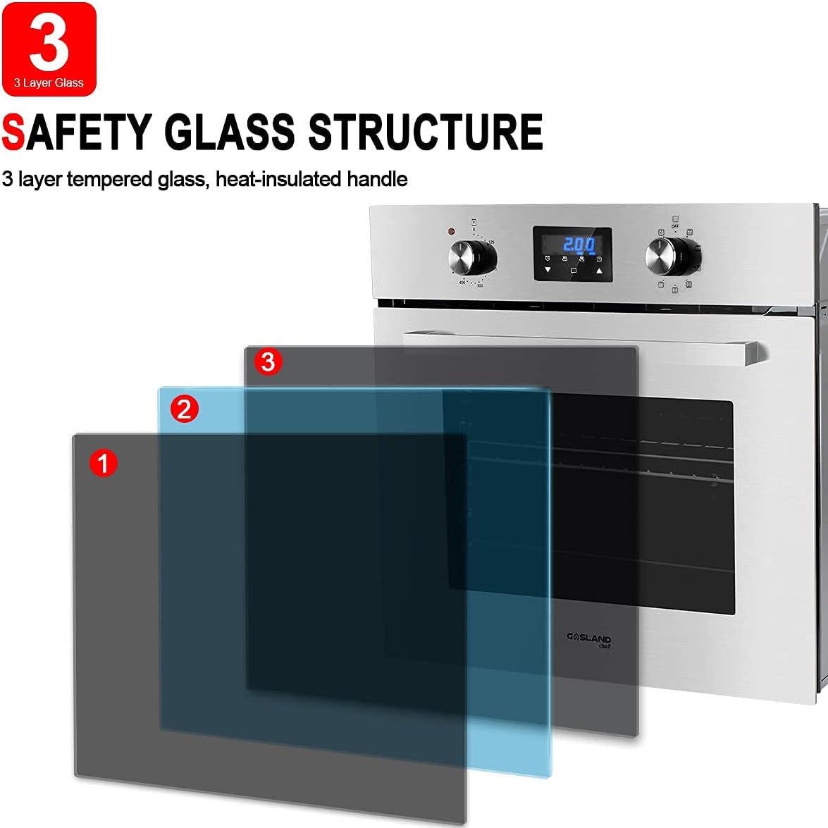 24 Inch 240V 2800W 2.3 Cu.ft 9 Cooking Functions Convection Single Wall Oven K948