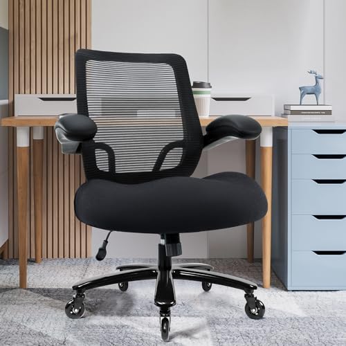 Heavy Duty Mesh Ergonomic Desk Chair with Flip-up Armrests Y1074