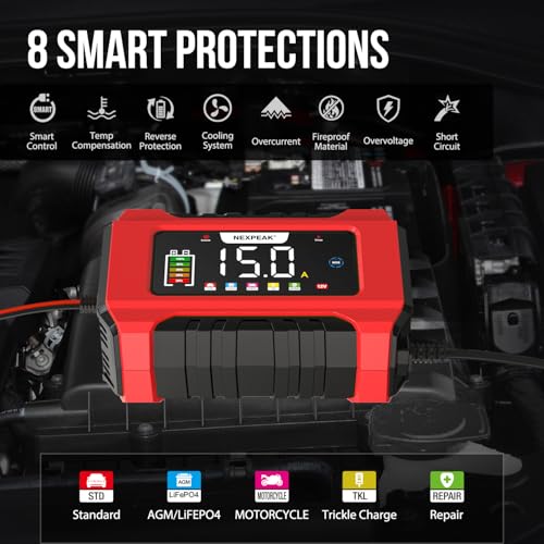 15-Amp 12V 24V Portable Car Battery Charger Z78604