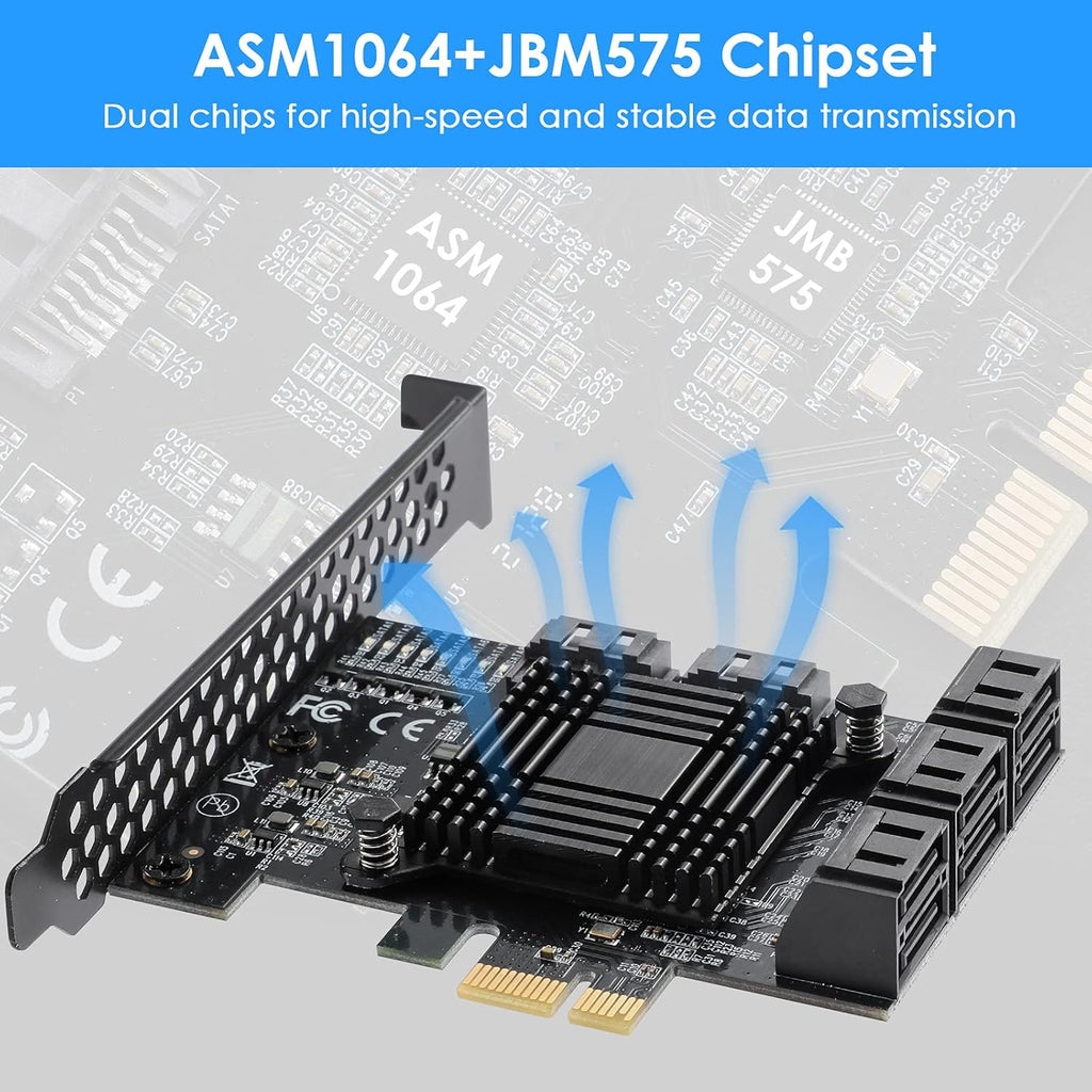 PCIe SATA Card 8 Ports Expansion Card I22206