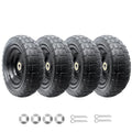 10-Inch Solid Flat Free Replacement Tire and Wheel with 5/8” Axle Bore Hole K20550