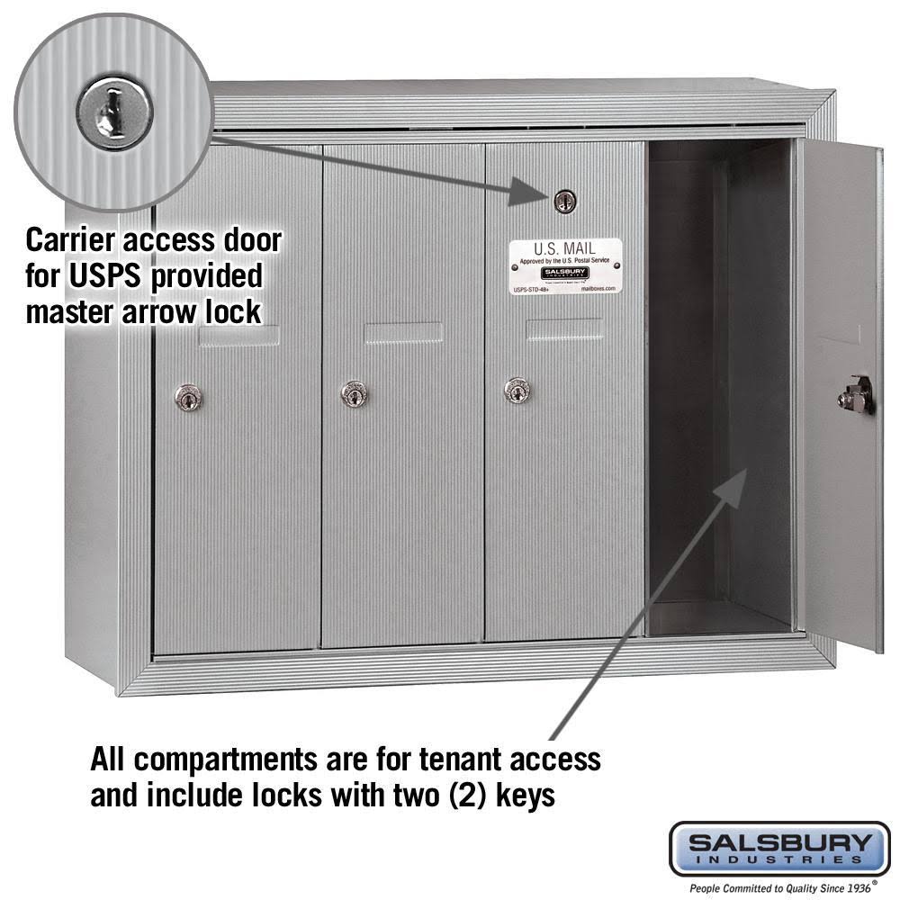 Aluminum 4 Door Vertical Mailbox M487985