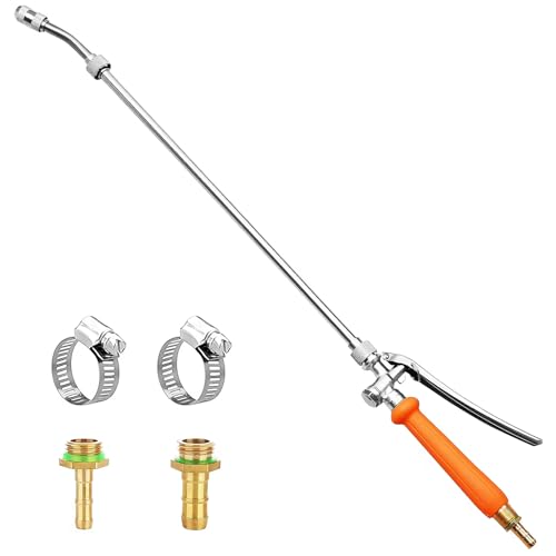 All Metal Replacement Sprayer Wand with Shut off Valve & 2 Hose Clamps U4815