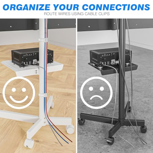 Mobile TV Cart for 23-60 Inch TVs, Height Adjustable Rolling Floor Stand with Wheels, Max VESA 400x400mm T962