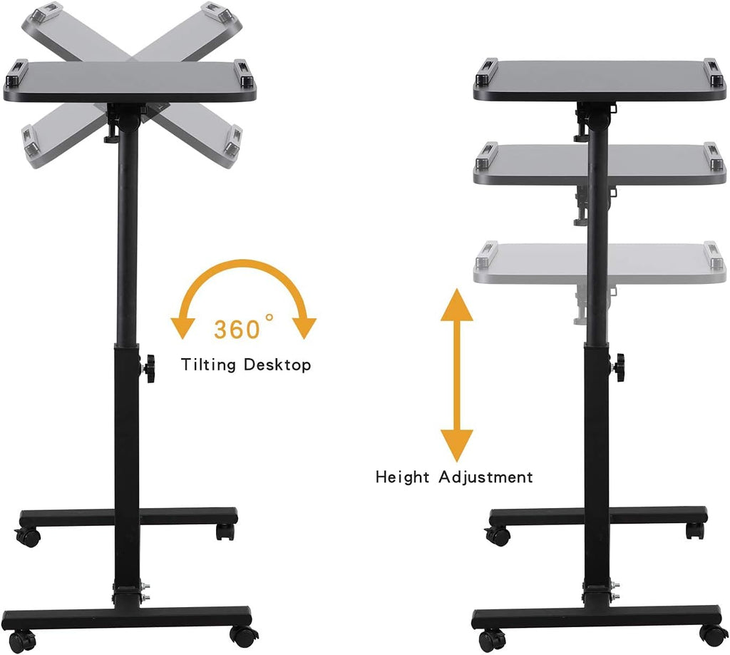 Adjustable Overbed Bedside Table with Wheels R5245