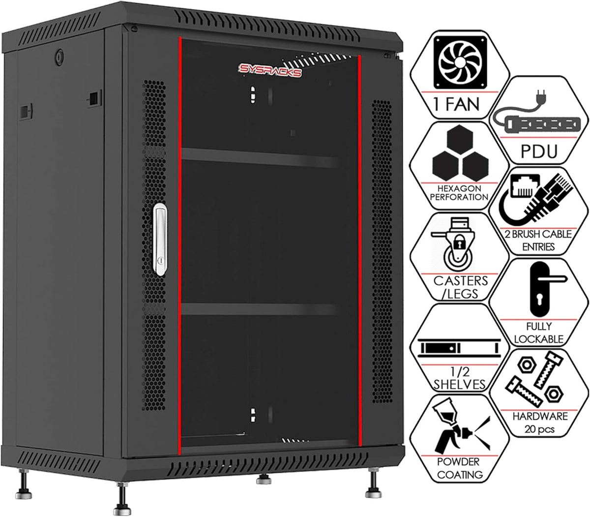 15U Locking Wall Mount Server Rack O295