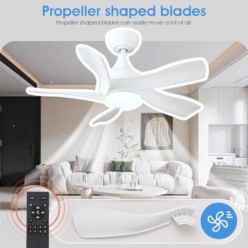 White 36 Inch Ceiling Fan with Remote Control K901201